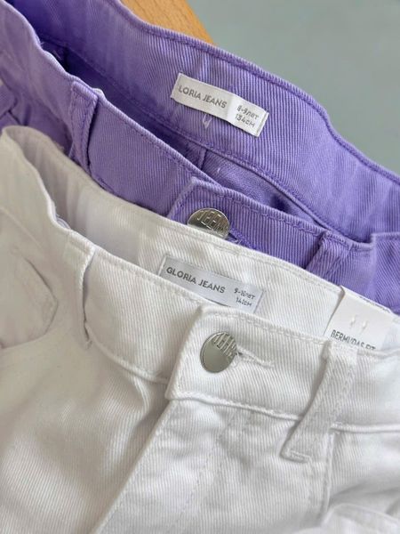 QBG31 - Quần jean rách GGJJ 2 màu trắng/tím bé gái size 8-14y