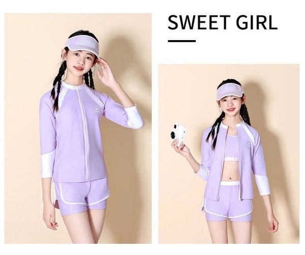 2379 - Bộ bơi YUKE dòng đại 2 màu cho bé gái size 150-190