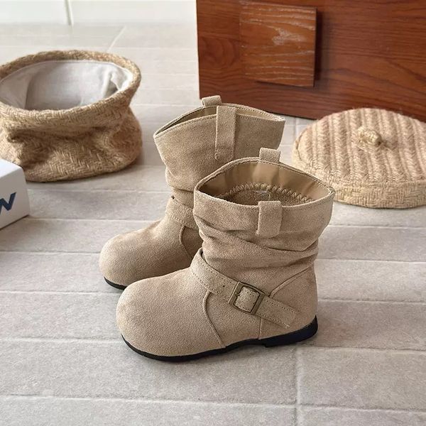 X09 - Bốt da lộn cổ cao vừa nhiều màu cho bé size 23-34