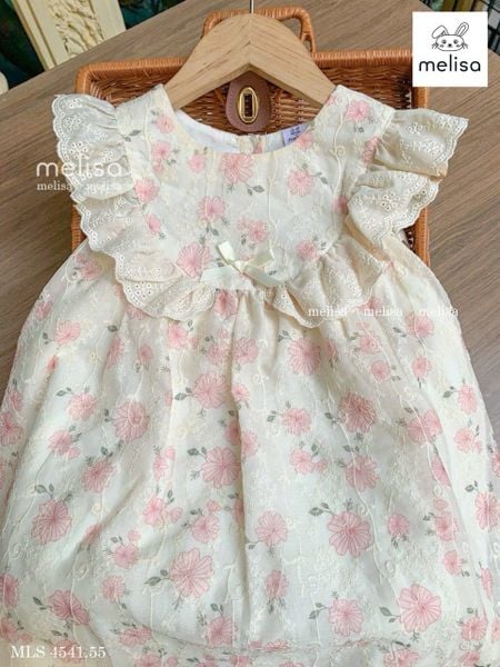 MLSDCC.4541 - Váy Melisa hoa hồng ngực phối ren size 2 - 12y