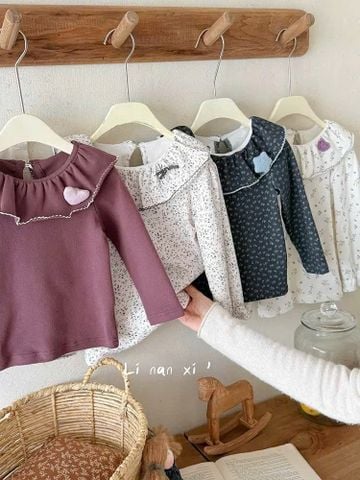 88168 - Bộ thun Linanxi cổ bèo nhiều màu cho bé size 90-140