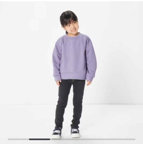 SH2511A02 - Áo phông dài tay dành cho trẻ em gái, dệt kim từ sợi tổng hợp, size XS-XL