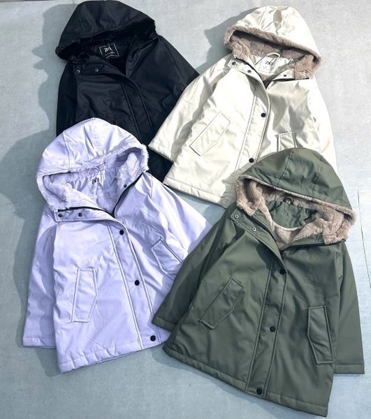 AKBT07 - Áo khoác raincoat lót lông nhiều màu cho bé size 6-14y