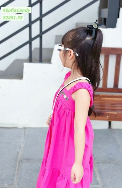 V00022 - Váy thô Sofia Candy hai dây thêu hoa ngực nhiều màu size 1-10y