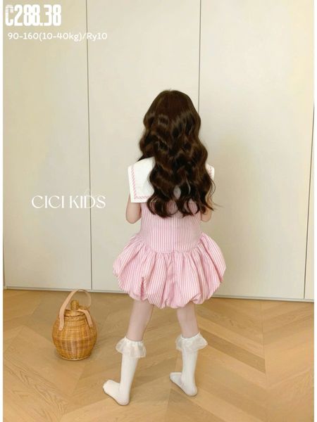 C288 - Váy Sofia Candy thô mềm ngắn tay cổ thủy thủ bé gái size 1-10y
