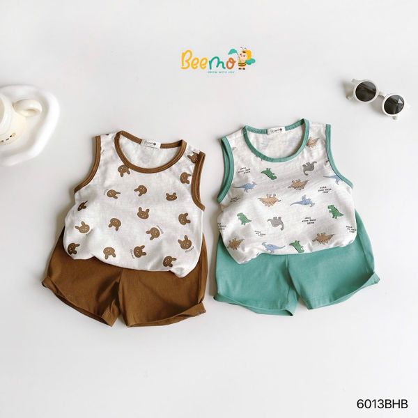 6013BHB - Bộ cotton Beemo in tràn size 1-5y