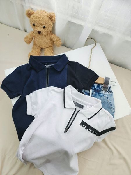 ABT59 - Áo polo cổ đức Lee.Cooper 2 màu trắng, navy size 4-16y