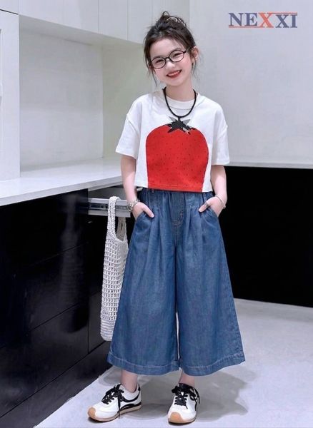 2604.22 - Quần Nexxi jean lửng bò giấy trơn xếp ly cho Mẹ size SML