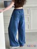 2604.22 - Quần jean giấy Nexxi dài ống suông thêu nơ hồng bé gái size 11-16y
