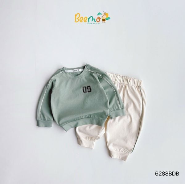 6288BDB - Bộ thun Beemo số 09 năng động 2 màu bé trai size 1-6y
