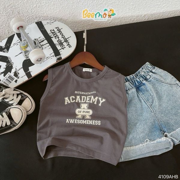 4109AHB - Áo ba lỗ in giữa thân Beemo size 80-130