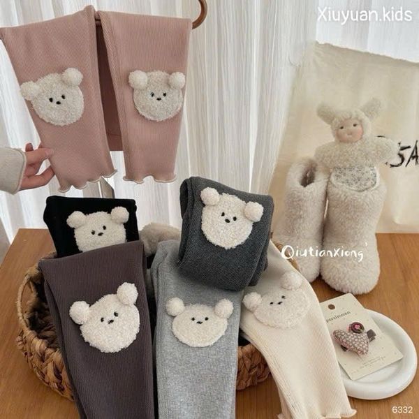 6332 - Quần legging lót nỉ nhiều màu cho bé size 90-130