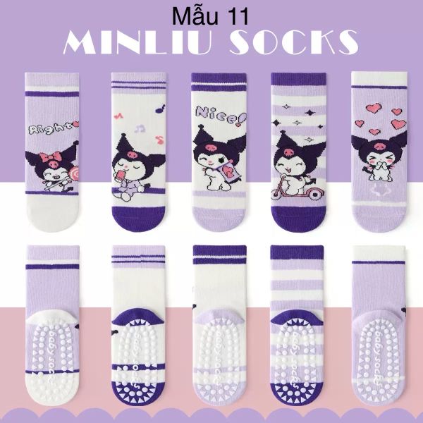 SH2511PK01 - Set 5 đôi tất Minliu Kidsocks dành cho trẻ em, chất liệu cotton+polyester+spandex, NSX Man Luu Textile Company Limited