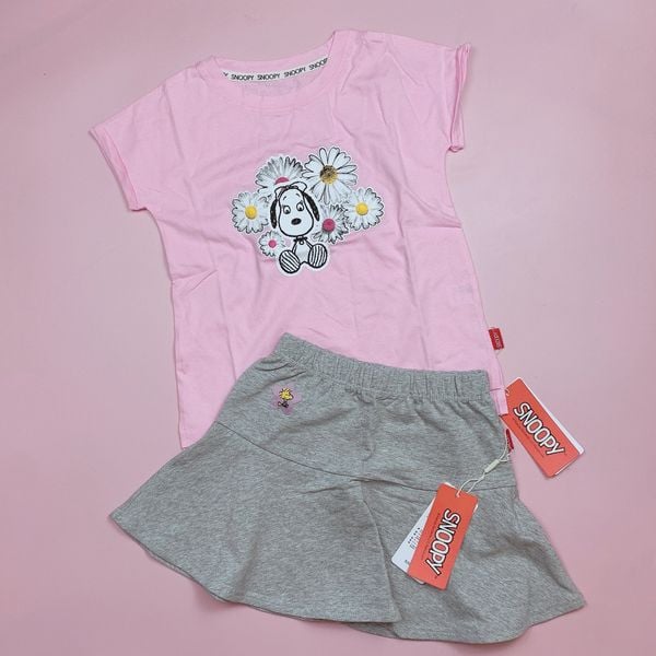 V00075 - Set áo + chân váy Snoopy dư xịn cho BG 2 màu size 110-130