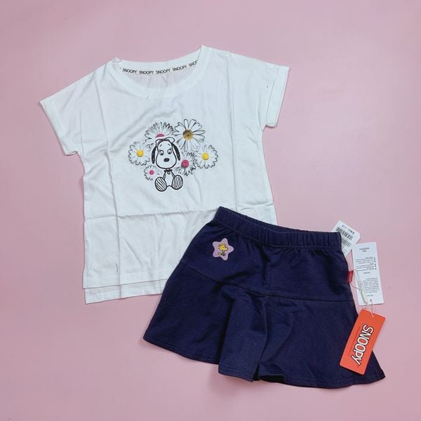 V00075 - Set áo + chân váy Snoopy dư xịn cho BG 2 màu size 110-130