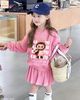 LABU612 - Set áo + chân váy da cá Jam&Jenny hình Labubu 2 màu hồng / trắng size 6 - 12y