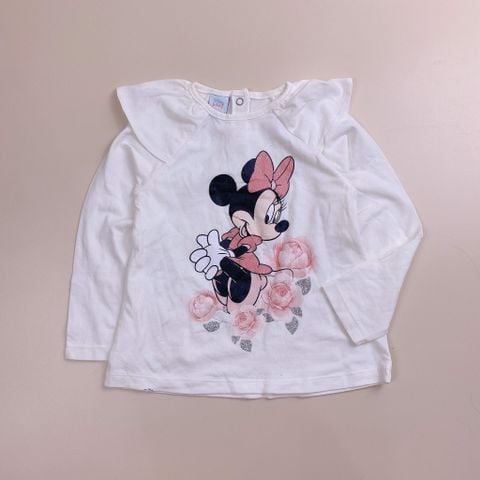 ABG47 - Áo cotton Disney Minnie Mouse Prenatal - màu trắng Minnie hoa hồng