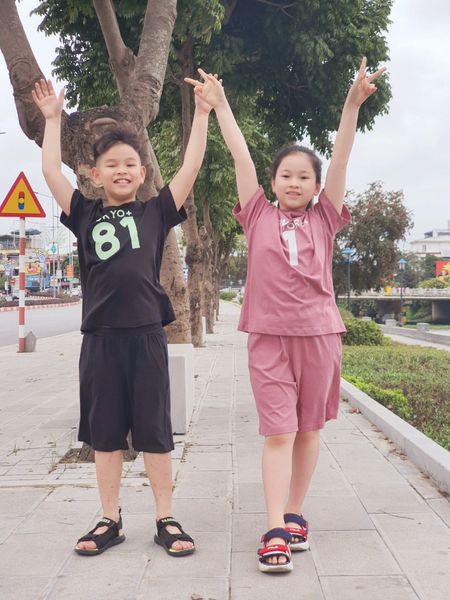 BBG34 - Bộ cotton Bee Mon Tokyo chữ số nhiều màu BTBG size 110-160