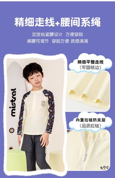 1177 - Bộ bơi YUKE dài tay, quần dài chống nắng bé trai size XL-6XL