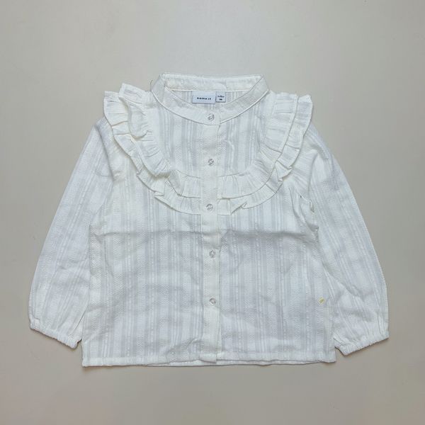 ABG42 - Áo sơ mi Name It cổ bèo 2 màu trắng kem / hồng đất