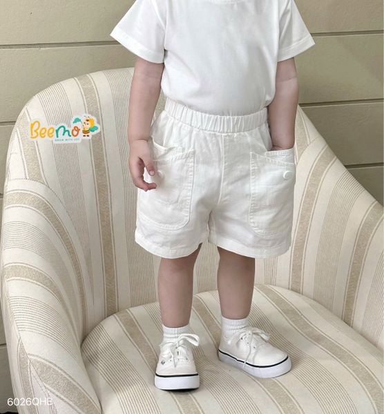 6026QHB - Quần short kaki Beemo túi kiểu bé trai size 1-6y
