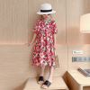 V00027 - Váy thô June màu trắng hoa hồng đuôi cá tay bồng size 1 - 10y