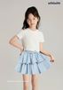 CVAY12 - Chân váy thô liền quần Win Win nhún 2 tầng cạp đính nơ size 3 - 14y
