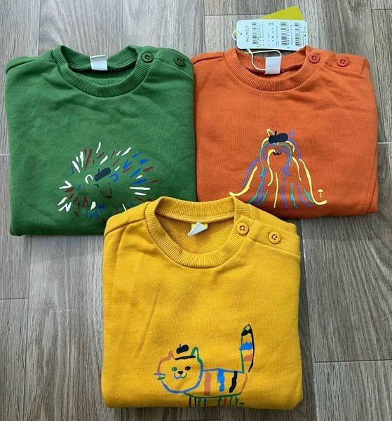 ABT97 - Áo nỉ da cá Moimoln hình động vật 3 màu size 90 - 130