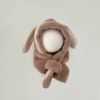 PK09 - Mũ choàng lông liền khăn thỏ tai dài cho bé Free size 2 - 6y