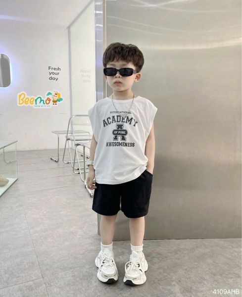 4109AHB - Áo ba lỗ in giữa thân Beemo size 80-130