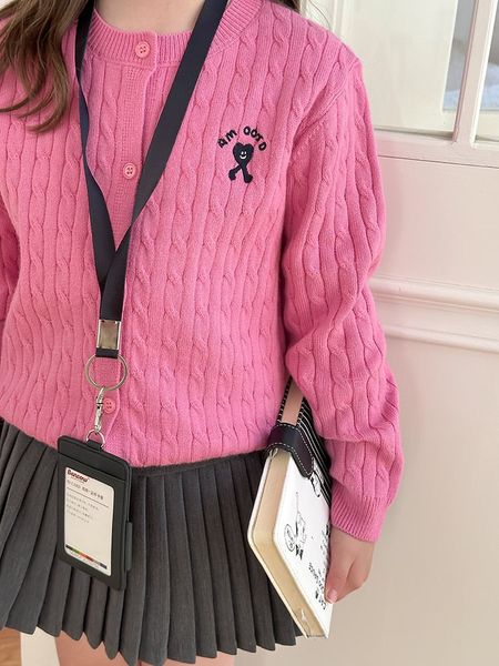 25G096 - Cardigan vặn thừng AMBB nhiều màu cho bé gái size 90-160