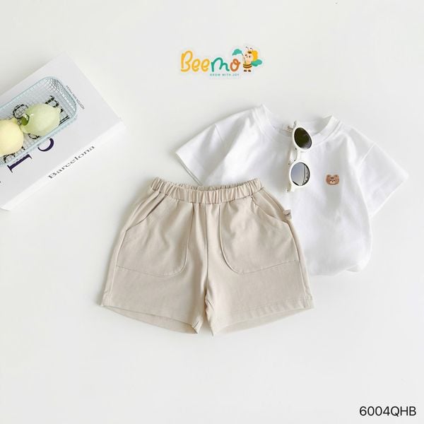 6004QHB - Quần Beemo thun cotton màu trơn size 1-5y