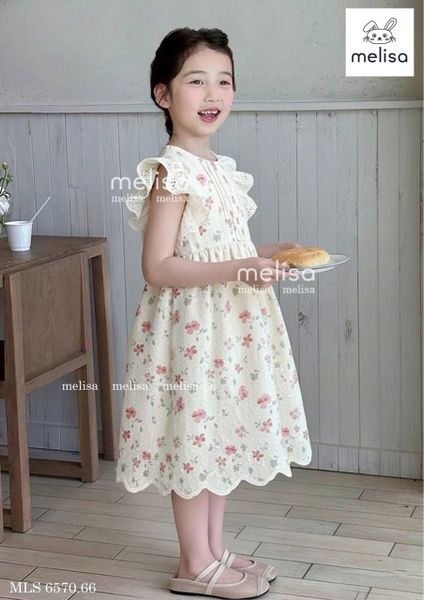 MLSDCC.6570 - Váy Melisa hoa nhí cánh tiên phối ren cho bé size 1-10y