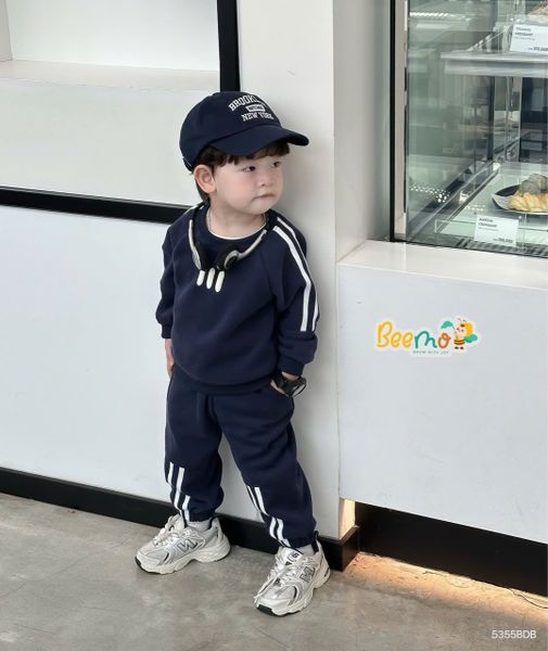 5344BDB - Bộ nỉ thu đông thêu hình chú cún nhỏ Beemo