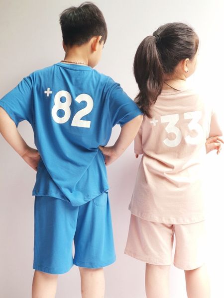 BBG33 - Bộ cotton Bee Mon nhiều màu thêu chữ ngực Paris / Seoul size 110 - 160