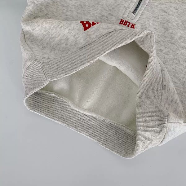 H0619 - Bộ nỉ lót nỉ đại Hàn Maibaokids 2 màu ghi/navy cho bé size 90-140