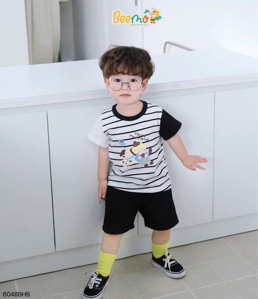 6048BHB - Bộ thun Beemo in con vật ngộ nghĩnh size 1-6y