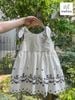 MLSDCC.7531 - Váy Melisa kẻ vai thắt nơ thêu hoa đen size 2-11y
