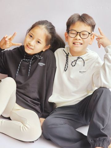 ABT91 - Áo nỉ da cá hoodie Bee Mon 3 màu in chữ ngực size 120 - 160