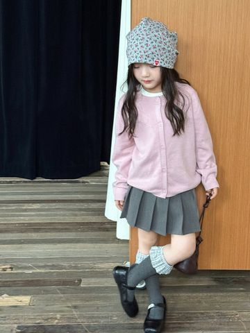 AK41 - Cardigan len AMBB trơn, kẻ nhiều màu cho bé gái size 90-160