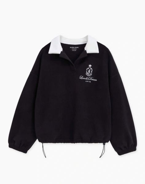 ABG05 - Áo nỉ bông cổ bẻ GGJJ 2 màu cho bé size 6-14y