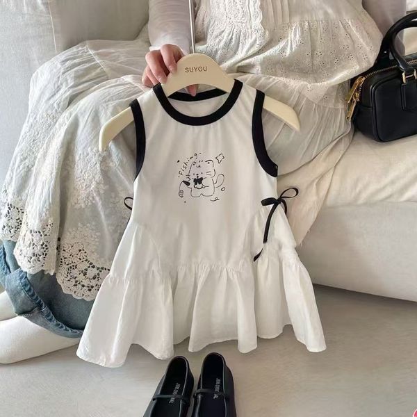V00016 - Váy Xinyue cotton phối chân kaki in hình mèo 3 màu bé gái size 90-130