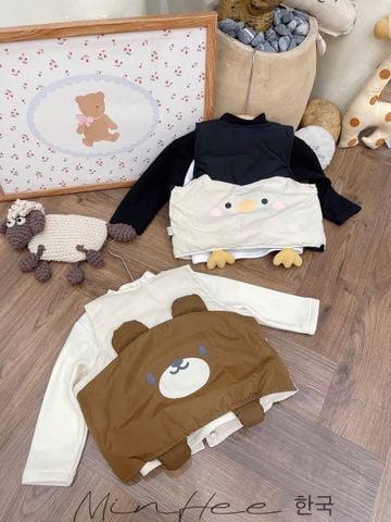 2517 - Áo khoác gile phao lông vũ 2 màu be/đen cho bé size 90-130