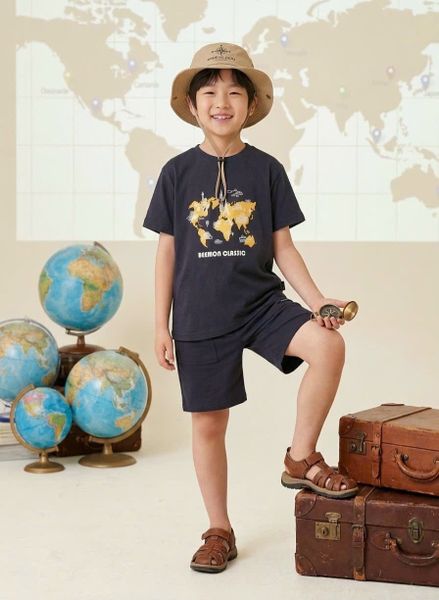 BM2603ST03 - Bộ quần áo Beemon cổ tròn cho bé size 120-170