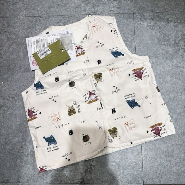 AK28 - Áo khoác gile lông vũ Liwu Kids siêu nhẹ 2 mặt nhiều mẫu cho bé size 90 - 130