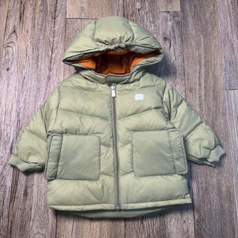 AK47 - Áo khoác lông vũ MM 2 màu tím, rêu dáng dài cho bé size 90-120