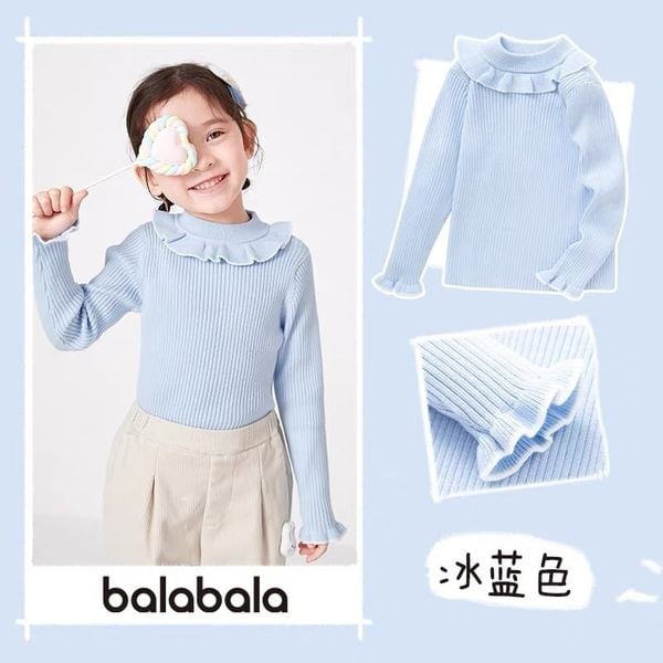 ALBG11 - Áo len cổ bèo - tay bèo trơn nhiều màu size 90 - 130