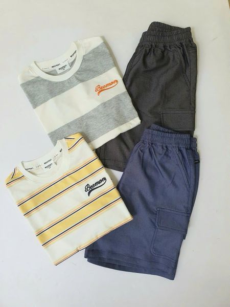 BM2601ST10 - Bộ Beemon trẻ em kẻ 2 màu size 120-160