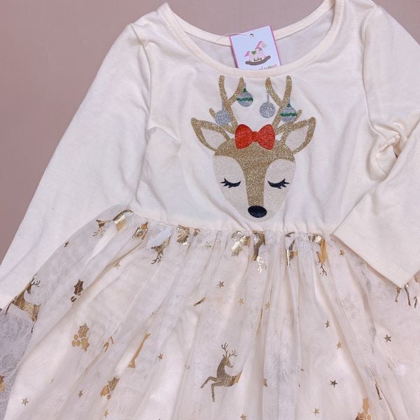 V00147 - Váy cotton phối chân voan nhiều màu size 4y / 5y / 6y