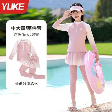 YY5604 - Bộ bơi YUKE chống nắng dài tay + quần dài bé gái size XL-6XL